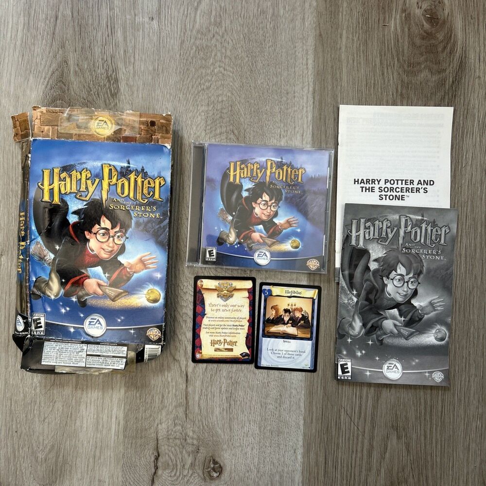 Harry Potter and The Sorcerers Stone PC Game CD ROM 2001 w/ Manual & Box READ